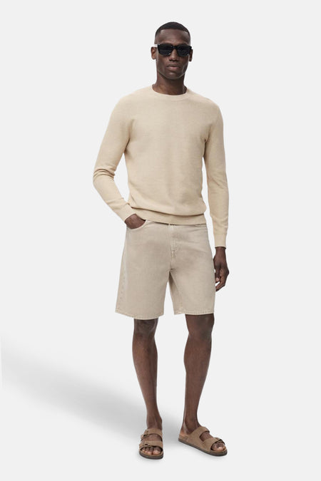 Pull à col rond - beige