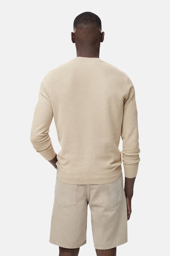 Pull à col rond - beige - MANGO - 6