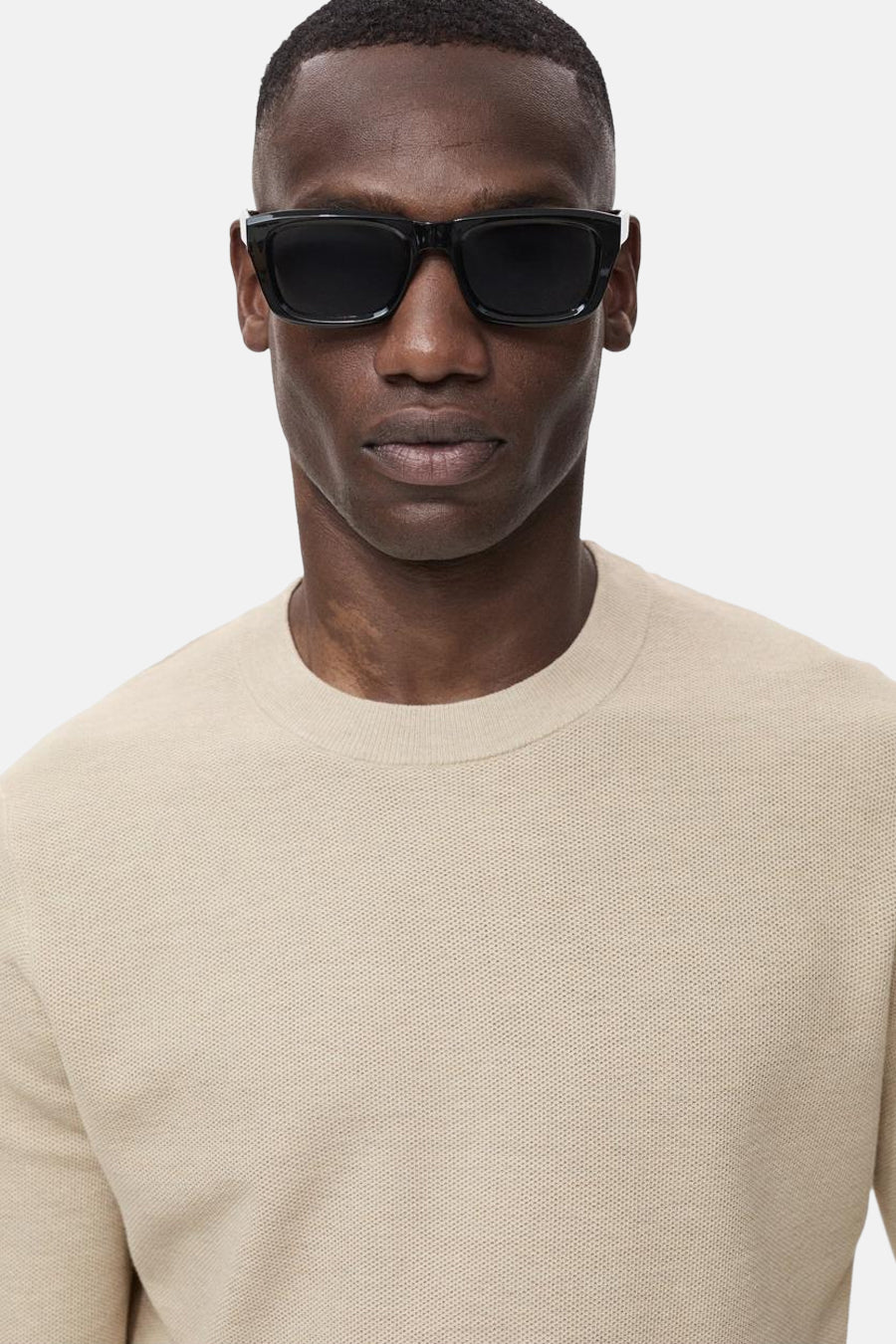 Pull à col rond - beige - MANGO - 4