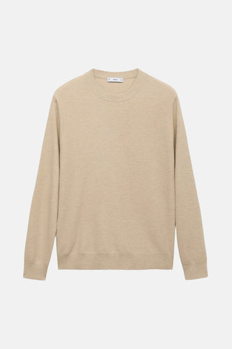Pull à col rond - beige - MANGO - 6