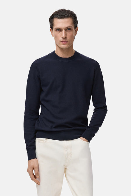 Pull à col rond - bleu