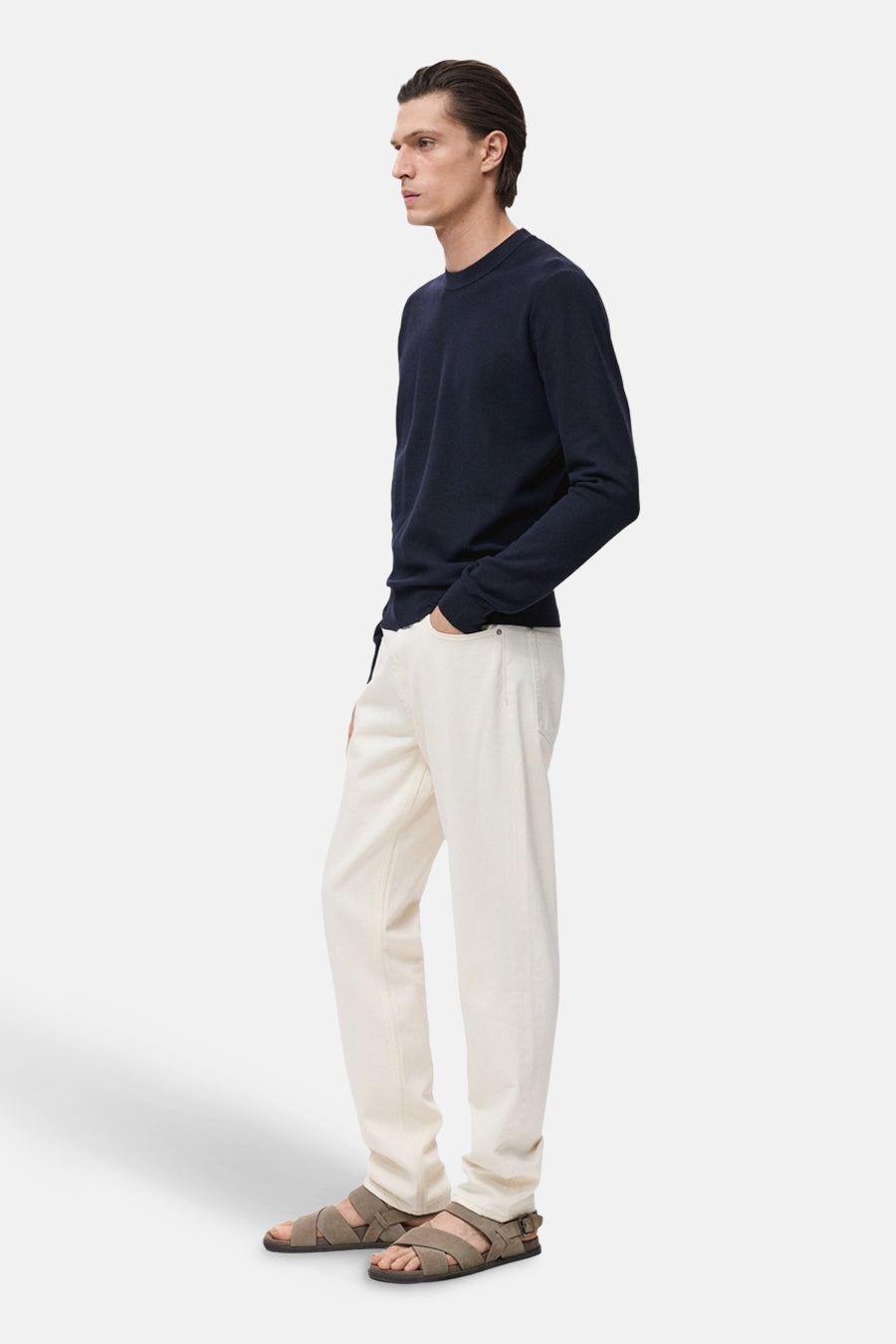 Pull à col rond - bleu - MANGO - 4