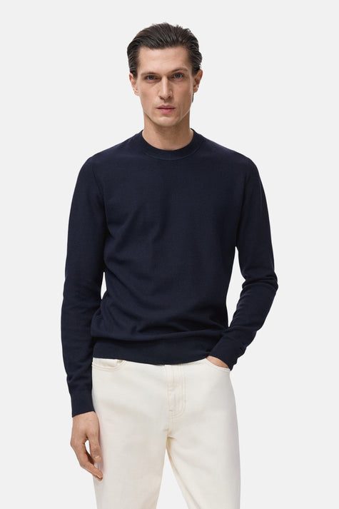 Pull à col rond - bleu