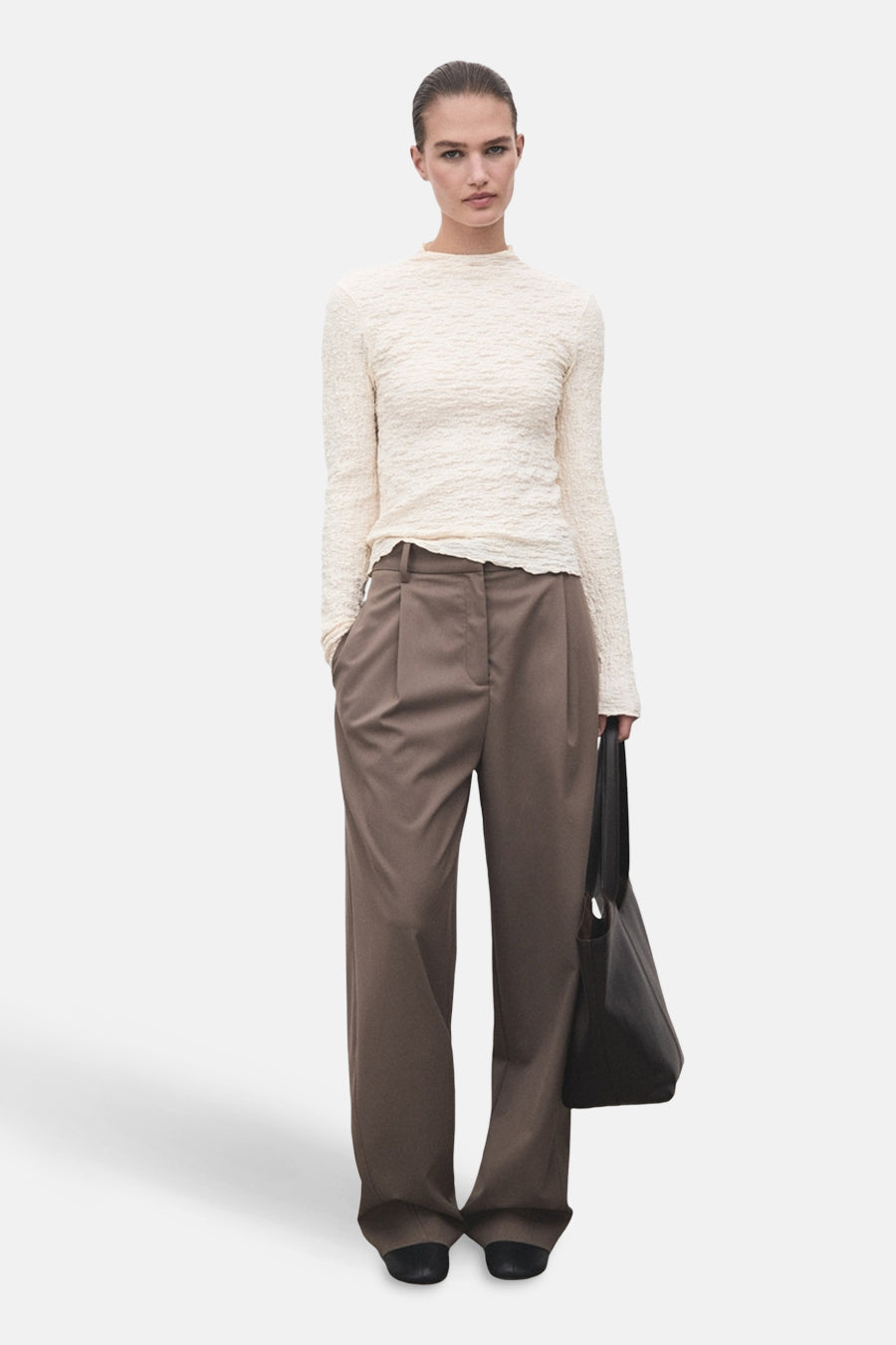 T-shirt à manches longues - beige - MANGO