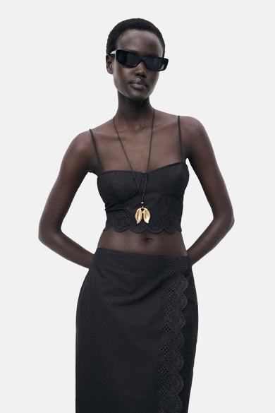 Top (bandes fines) Noir - MANGO