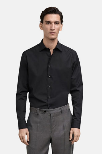 Chemise (manches longues) noir - MANGO