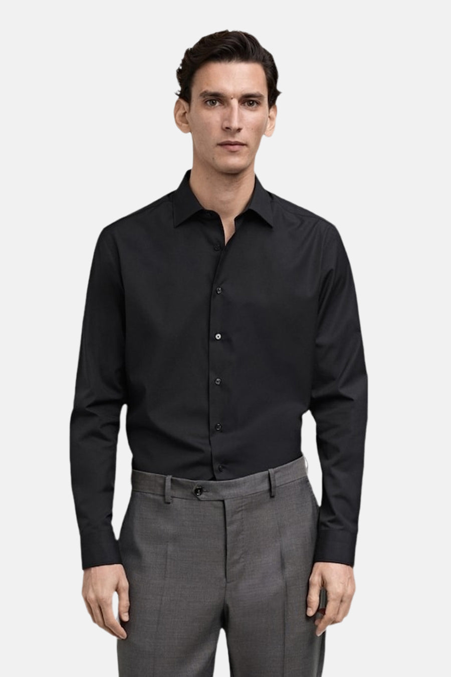 Chemise (manches longues) noir - MANGO - MANGO