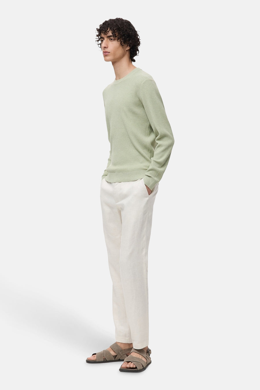 Pull à col rond - vert - MANGO