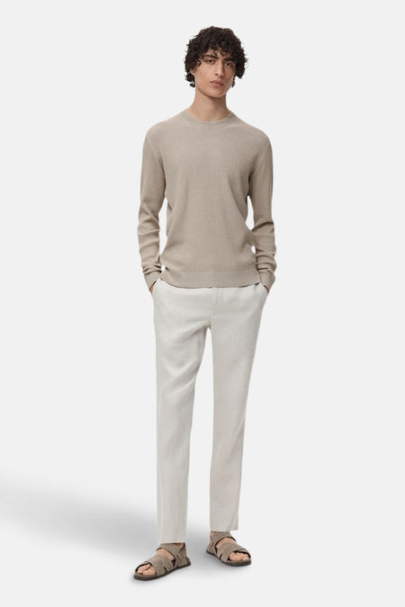 Pull à col rond - beige