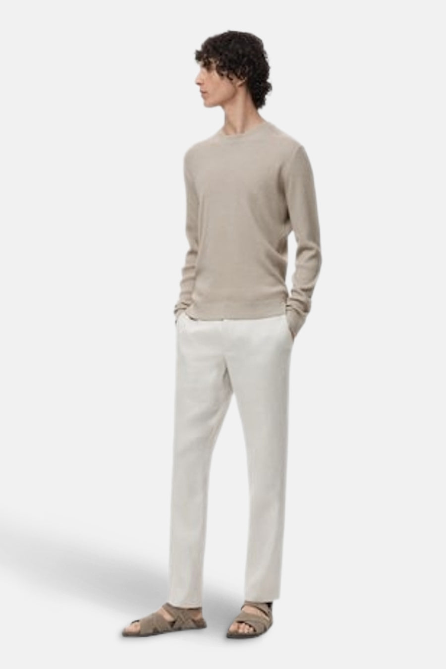 Pull à col rond - beige - MANGO