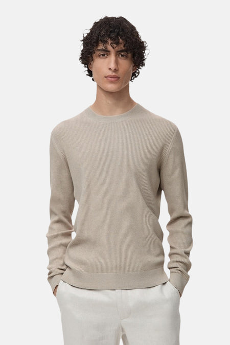 Pull à col rond - beige