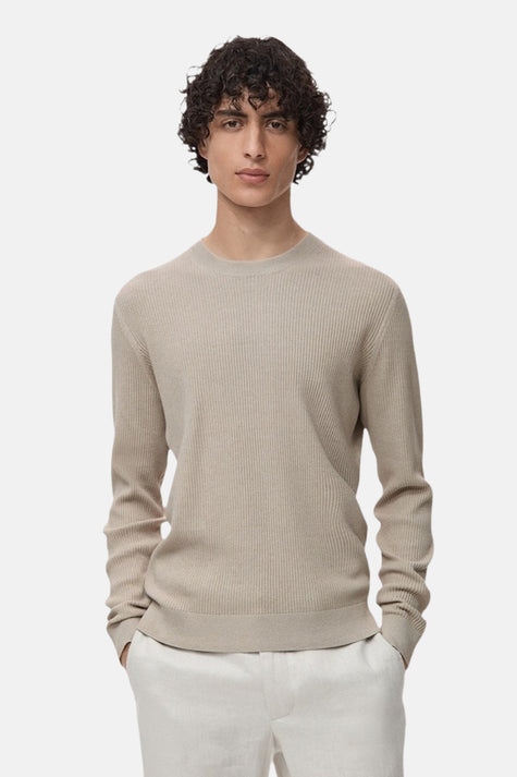 Pull à col rond - beige