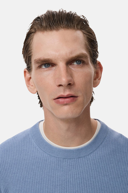 Pull à col rond - bleu
