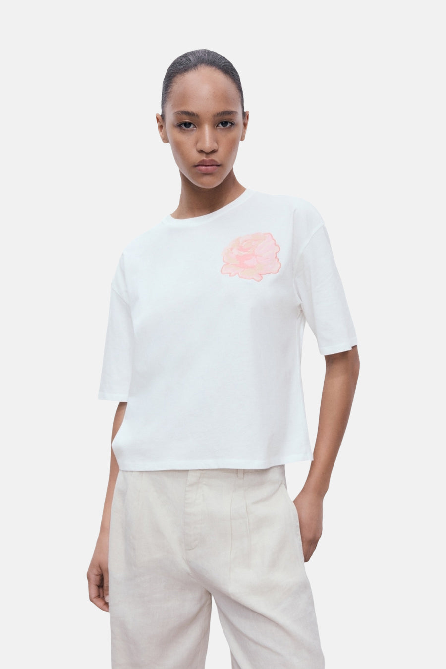 T-shirt à manches courtes - Blanc - MANGO