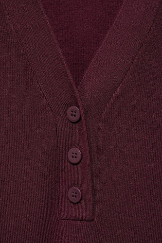 Pull à col rond - bordeaux - MANGO - 6