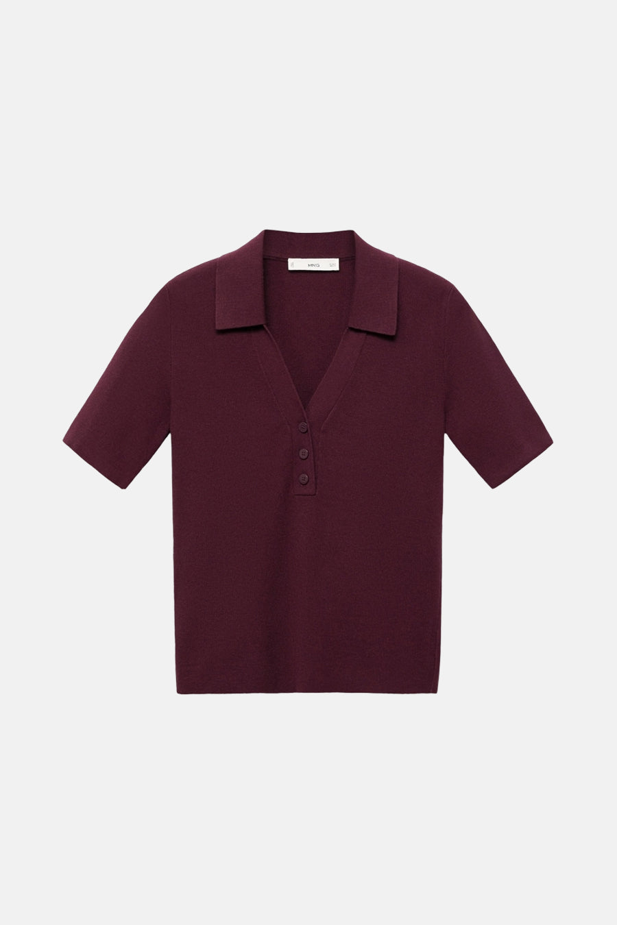 Pull à col rond - bordeaux - MANGO - 6