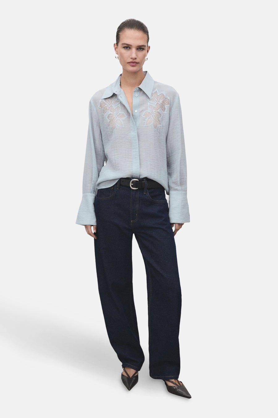 Chemise à manches longues - bleu - MANGO