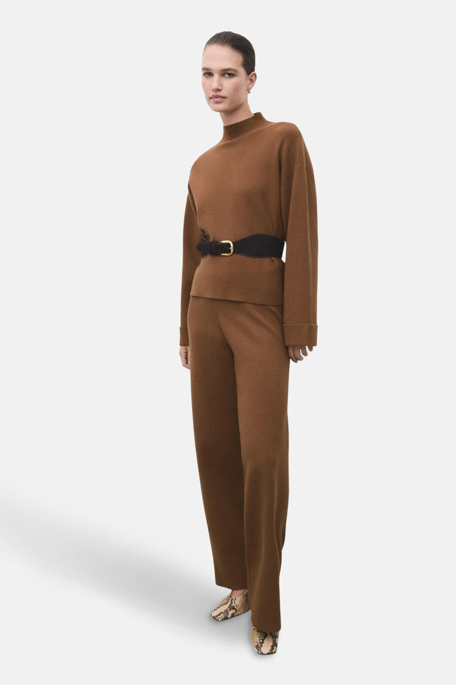 Pull à col roulé - brun