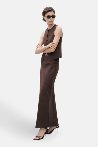 Jupe longue - brun - MANGO