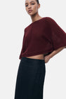 Pull à col rond - bordeaux