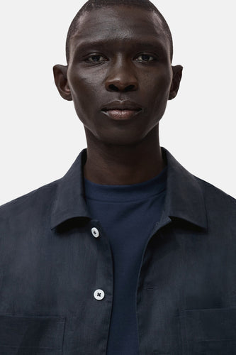 Chemise à manches longues - Bleu foncé - MANGO