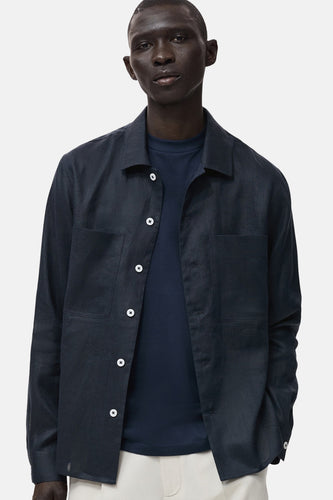 Chemise à manches longues - Bleu foncé - MANGO