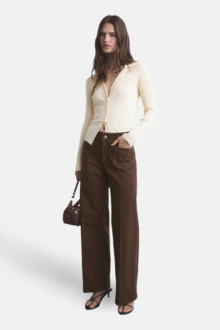 Jeans coloré Brun - MANGO