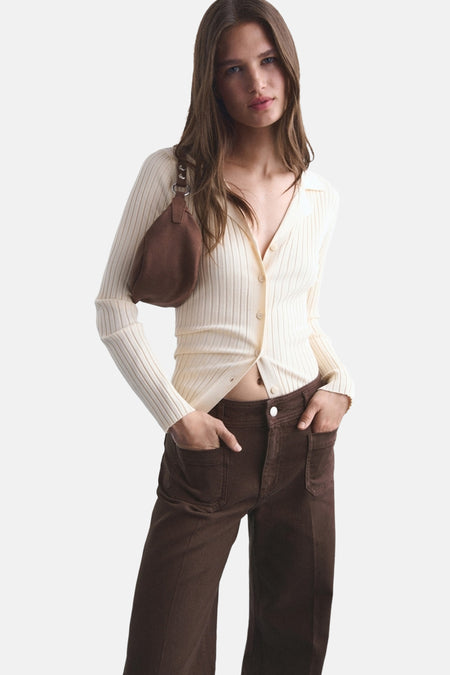 Jeans coloré Brun - MANGO