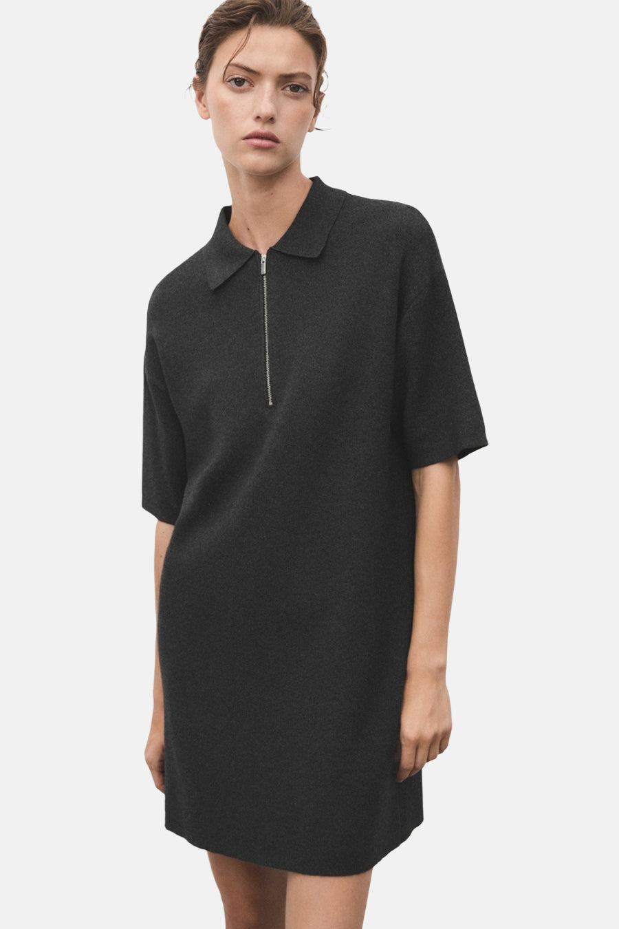 Robe à manches courtes - gris - MANGO