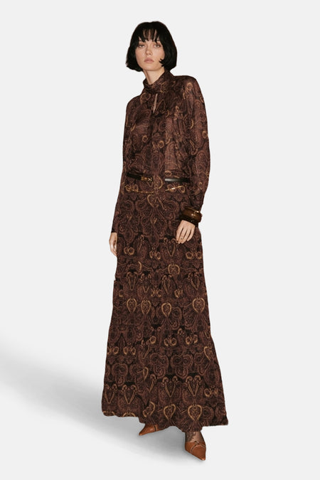Blouse à manches longues - Brun