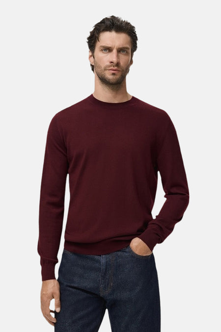 Pull col O Bordeaux - MANGO