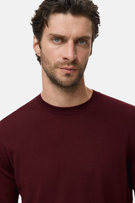 Pull col O Bordeaux - MANGO