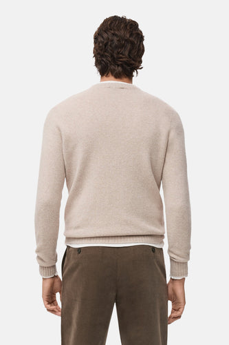 Pull à col rond - beige - MANGO