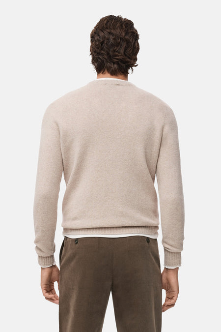 Pull à col rond - beige