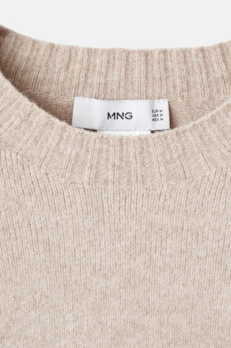 Pull à col rond - beige - MANGO