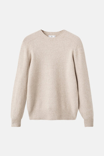 Pull à col rond - beige - MANGO