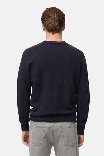 Pull à col rond - Bleu foncé - MANGO