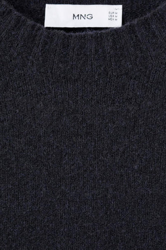 Pull à col rond - Bleu foncé - MANGO