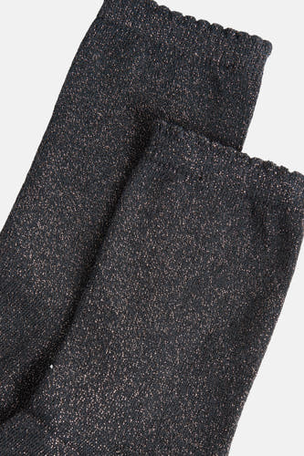 Chaussettes grises de PIECES, avec des paillettes et un bord ondulé.