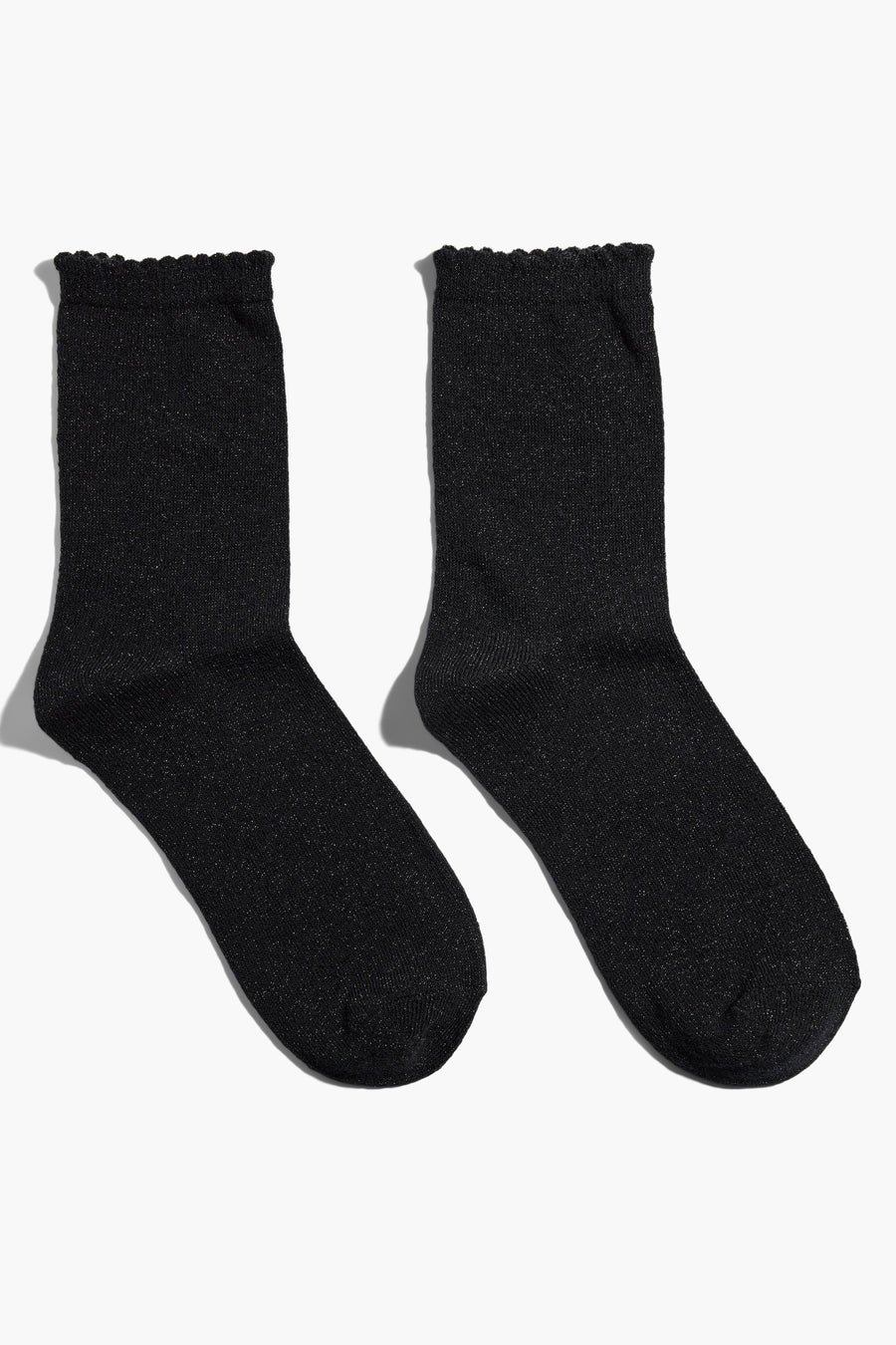 Chaussettes noires de Pieces, avec paillettes et ourlet côtelé.