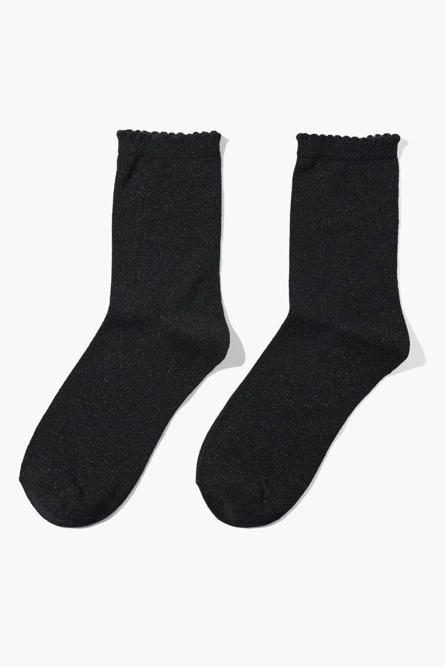 Chaussettes noires PIECES®, avec paillettes discrètes et une bordure côtelée.