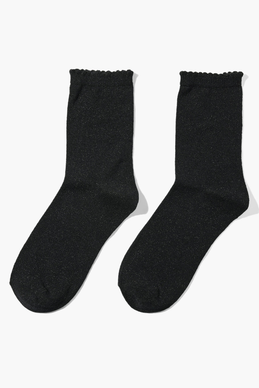 Chaussettes noires PIECES®, avec détails glitter et ourlets côtelés.