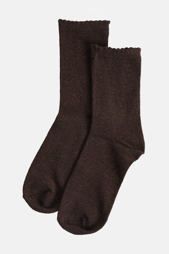 Chaussettes brunes PIE PIECES® avec détails de et et et finition ondulée en haut.