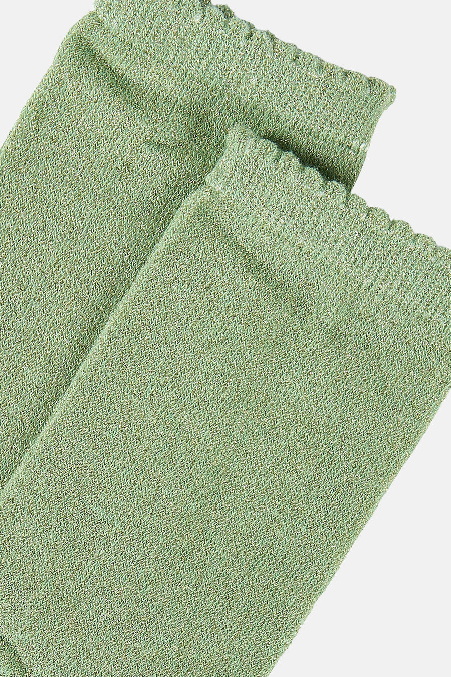 Groene sokken van PIECES® met glitters en een gegolfde afwerking.