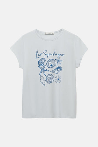 T-shirt à manches courtes - Bleu - MANGO