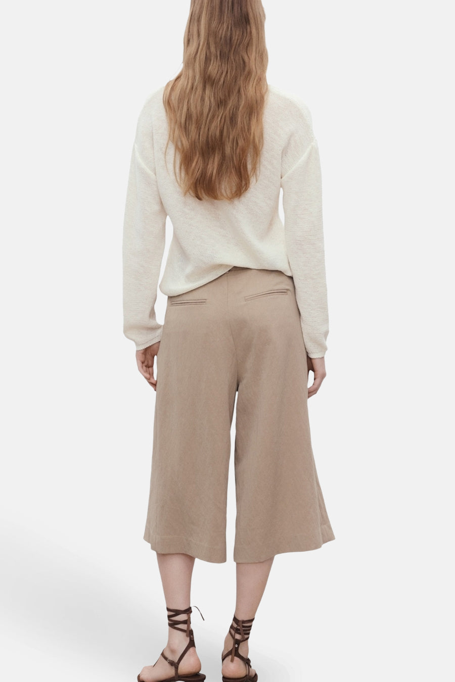 Pull à col en V - blanc - MANGO