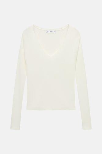 Pull à col rond - blanc - MANGO - 5