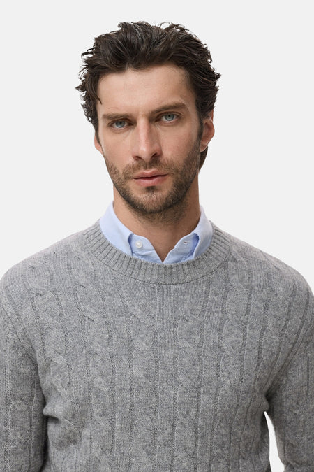 Pull à col rond - gris