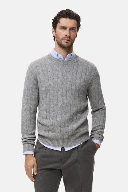 Pull à col rond - gris