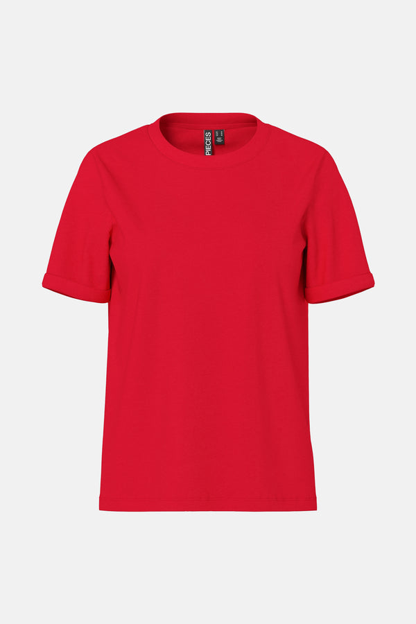 Top uni manche courte Rouge - PIECES®